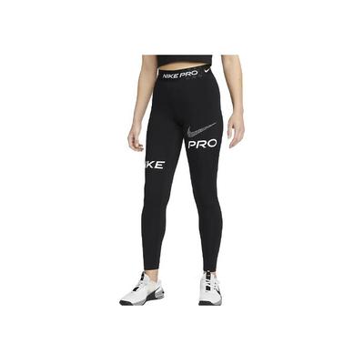 Nike Леггинсы с высокой талией и принтом логотипа Pro Slim Fit, женские леггинсы, черные DX0080-010