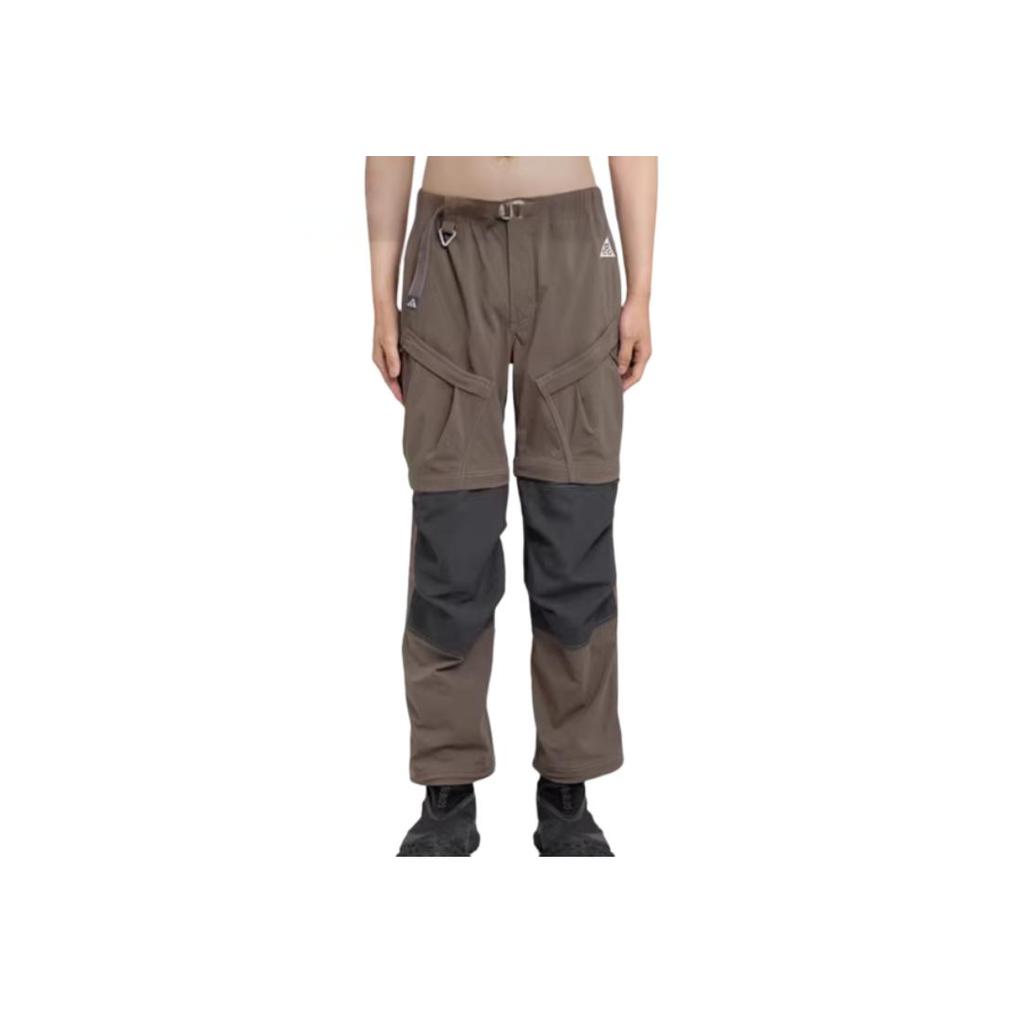 Nike ACG Series SS22 Лоскутные спортивные повседневные брюки с несколькими карманами и съемными штанинами, мужские штаны, коричневые DN3944-004
