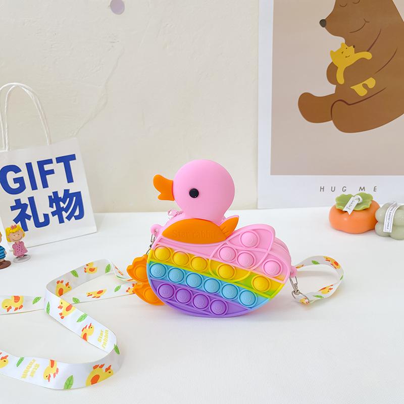 Детская милая милая сумка-мессенджер с уткой, пионер пресса для борьбы с крысами, музыкальная силиконовая сумка с щипком, сумка для мелочи для девочки, малыша, ребенка