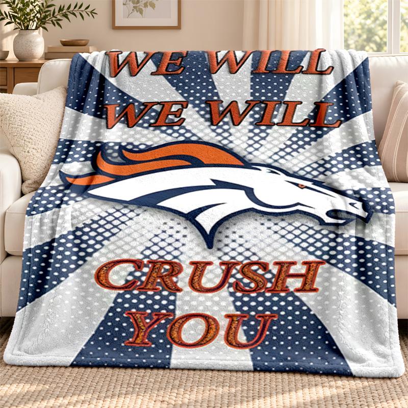 Denver Broncos blanket Flannel Blanket Soft Cozy Plush Throw for Sofa Bed Lightweight Home Decoration Outdoor camping
