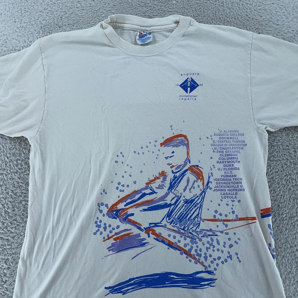 Винтажная футболка с двусторонним принтом Augusta Invitational Regatta 1995 года M/L Гребля 90-е