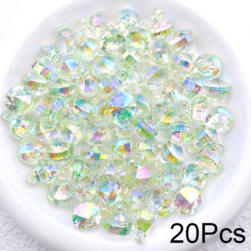 20 шт., цветные хрустальные бусины, граненые шарики, аксессуары, ювелирные изделия