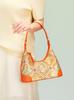 New Chinese Qipao Bag Handbag, Large Capacity Genuine Leather Crossbody Bag with Song Brocade