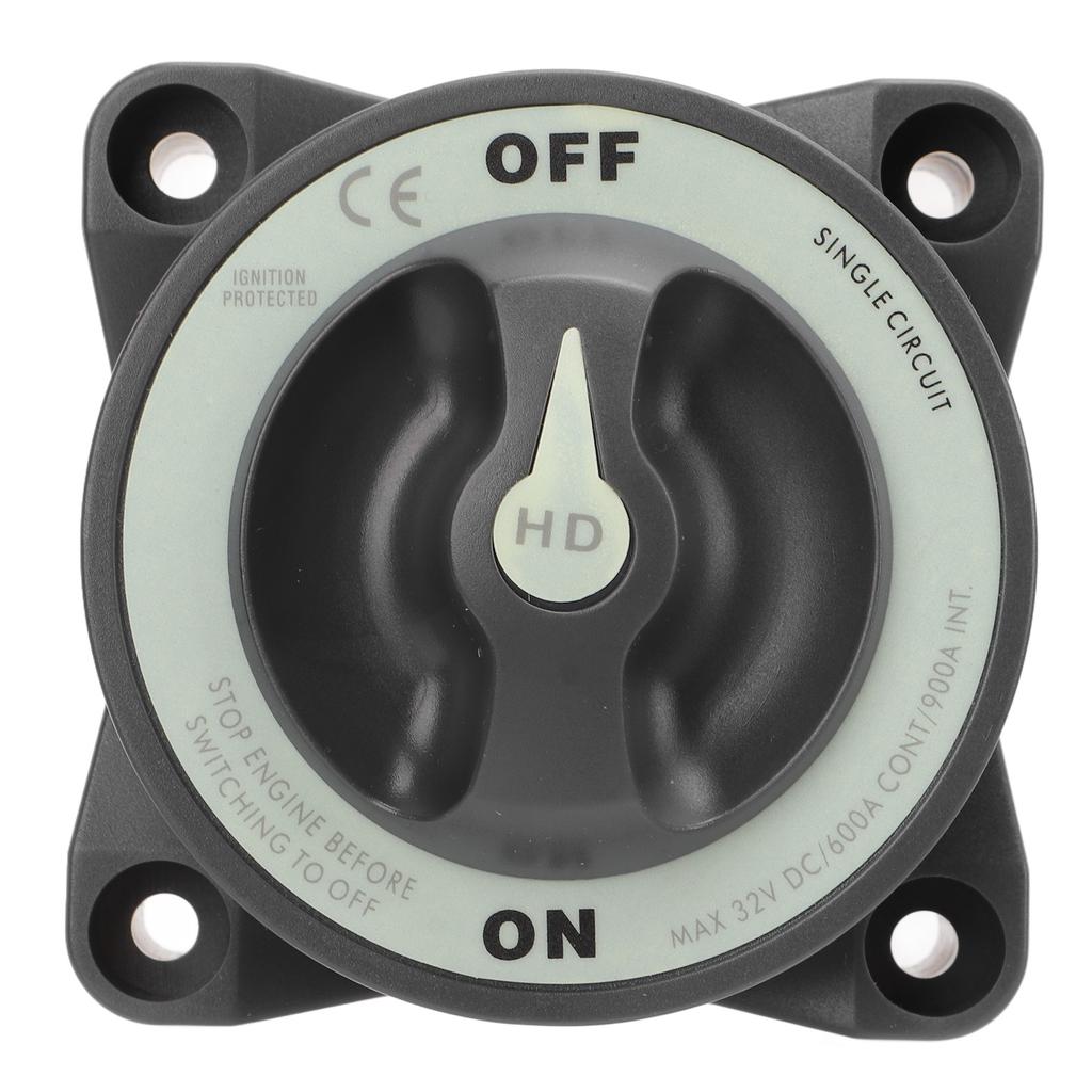 600A Master Battery Power Cut Disconnect Switch Isolator Single Circuit ON OFF IP66 Waterproof 3 Studs for RV Boat