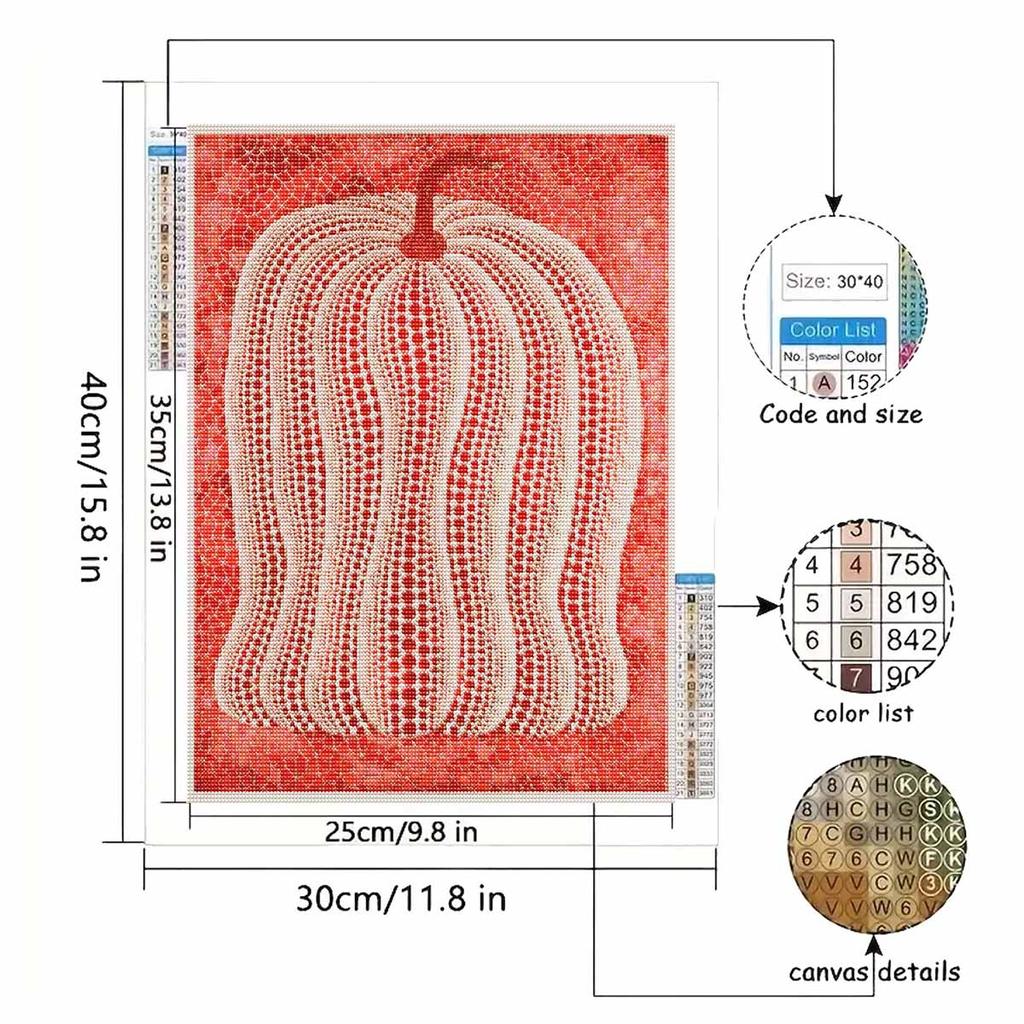 Diamond painting kit pumpkin. full diamond round mosaic handmade. home decoration gift