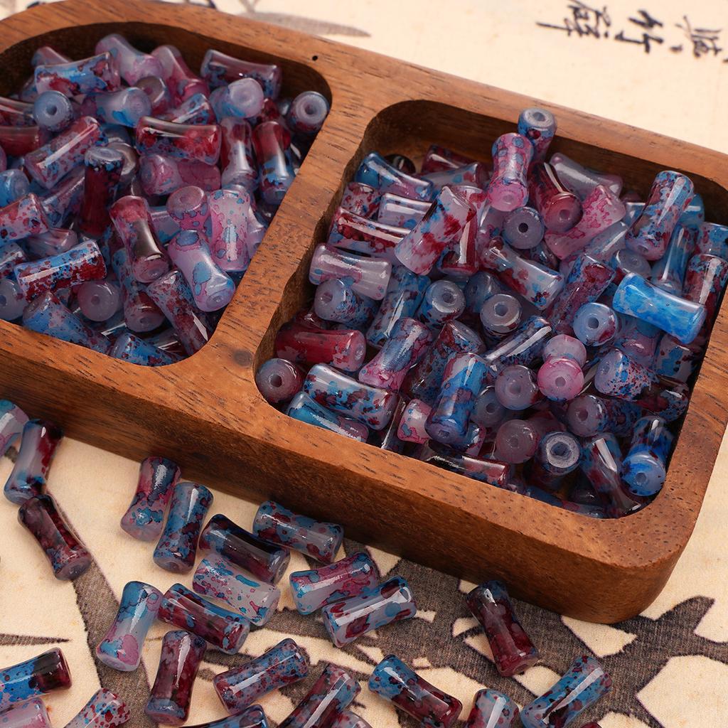 Стеклянные ореолы для окрашивания Бамбуковые бусины Бусины в старинном стиле Бусины ручной работы Аксессуары для бисера Глазурь Имитация нефрита Бусины Материалы