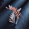 Elegant Leaves Shape Brooch Sparking Faux Crystal Rhinestone Inlaid Pin Suit Lapel Dress Badge Outfit Accessories
