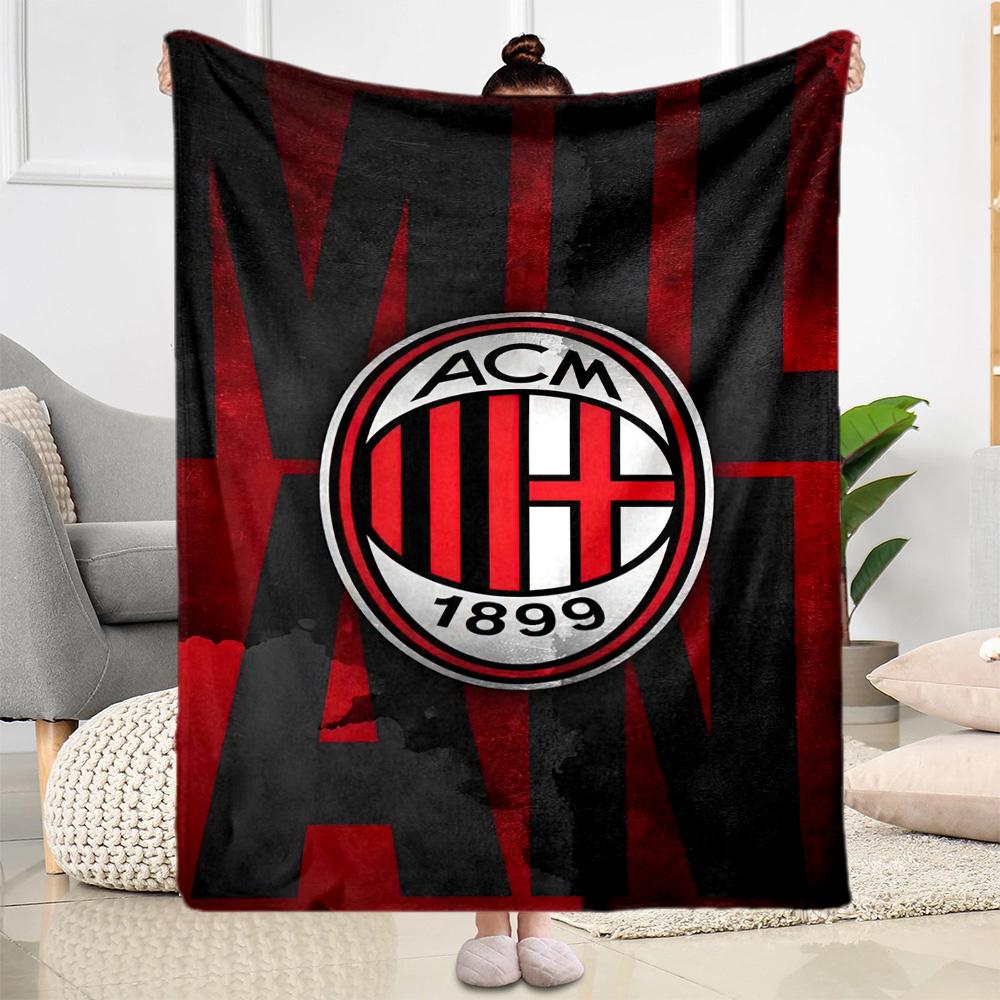 Ac Milan Blanket Ultrasoft Suitable For Seaside Bed Bedding For All Seasons Playful Design Ideal Gift For Birthday Valentine'S Day