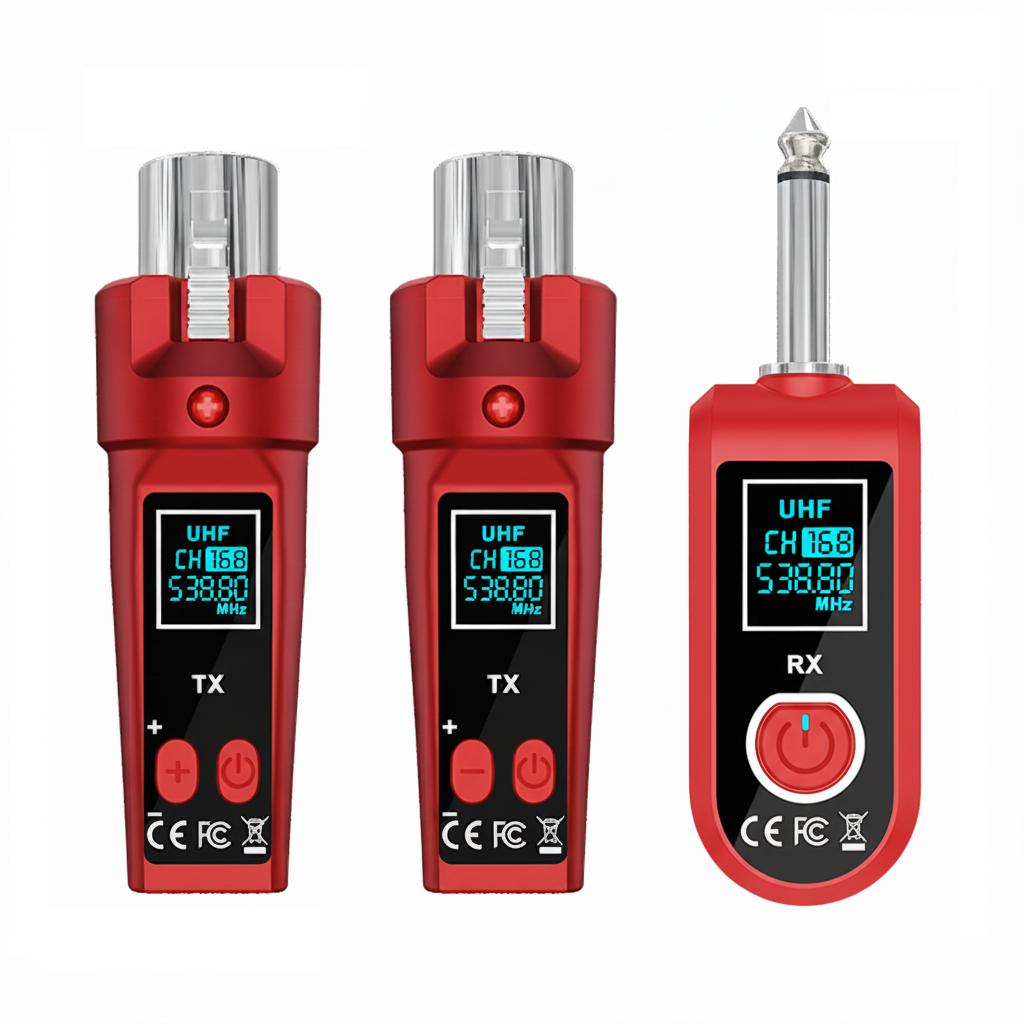 UHF Wireless Converter Dynamic Condenser Universal Recharge XLR Transmitter and Receiver for Mic Audio Mixer Guitar