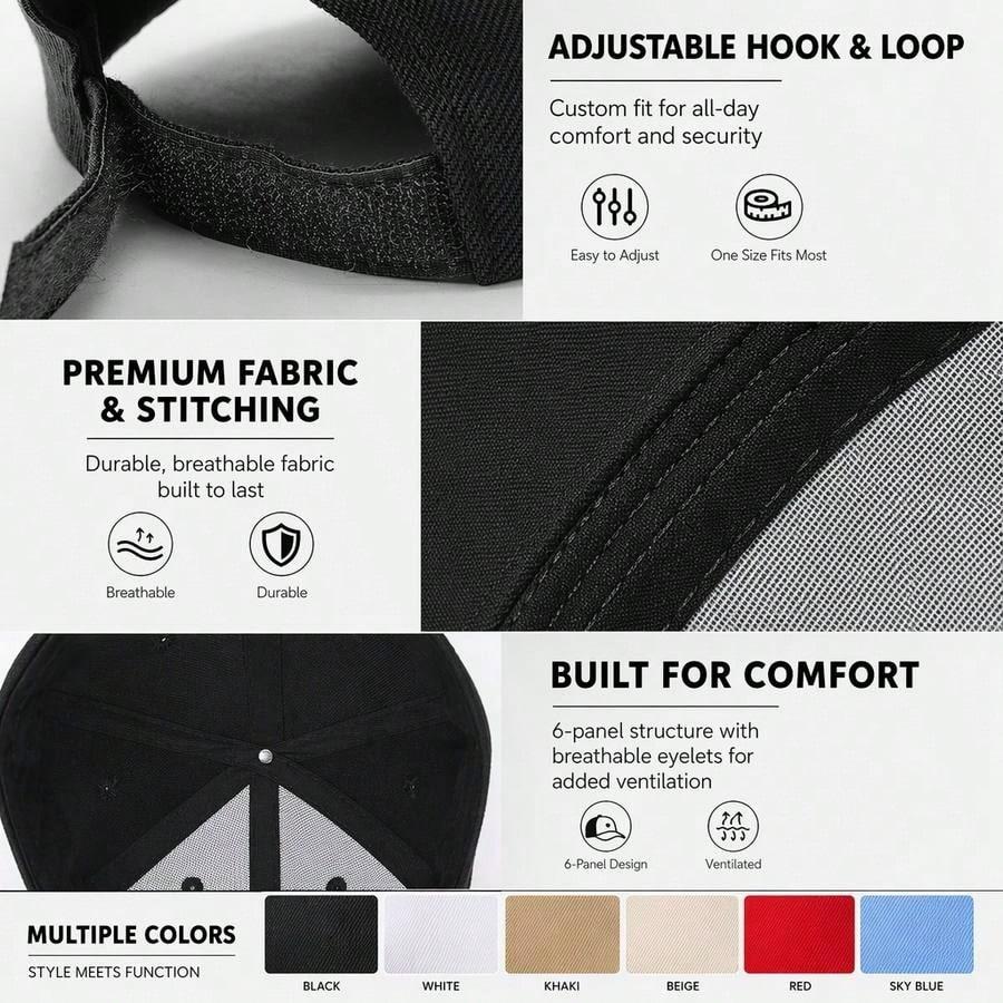[Retro Baseball Cap] Let's Learn Today Print Unisex Adjustable Polyester Soft Fabric Casual Daily Wear Baseball Hat -  Teacher Gift