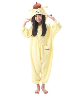 SAZAC Кигуруми из флиса Sanrio Pompompurin для детей, 110 см