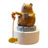 Fishing Animals Figurine Resin Panda Groundhog Capybara Statue Angler Animal Series Ornament