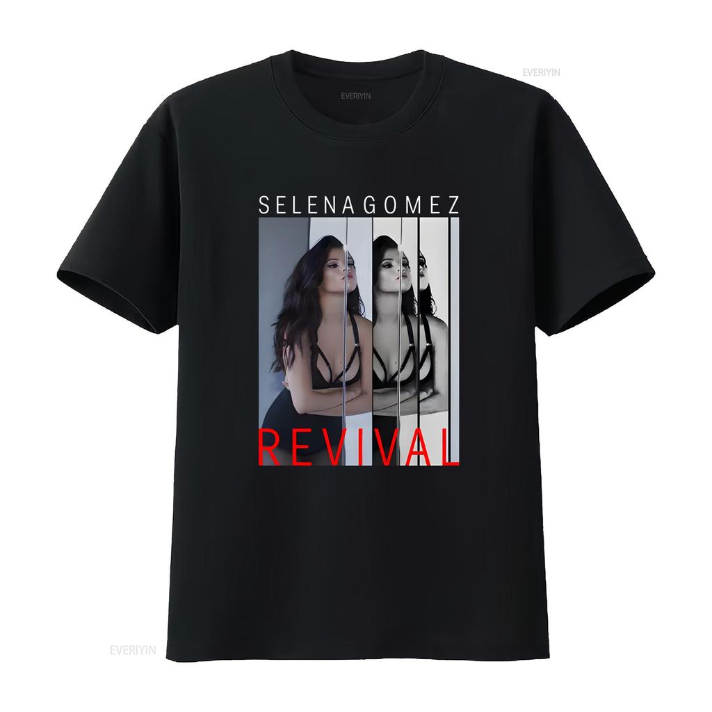 Футболка Selena Gomez Revival Черная Хлопок Все Размеры S 34xl Модный Принт Дизайн с Сердцем Eg387model Винтажная Стильная Немного
