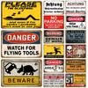 Caution Warning Metal Sign For Safety Signs Danger Beware Tin Sign Plate Home Wall Decor Vintage Plaque Home Art Painting Poster