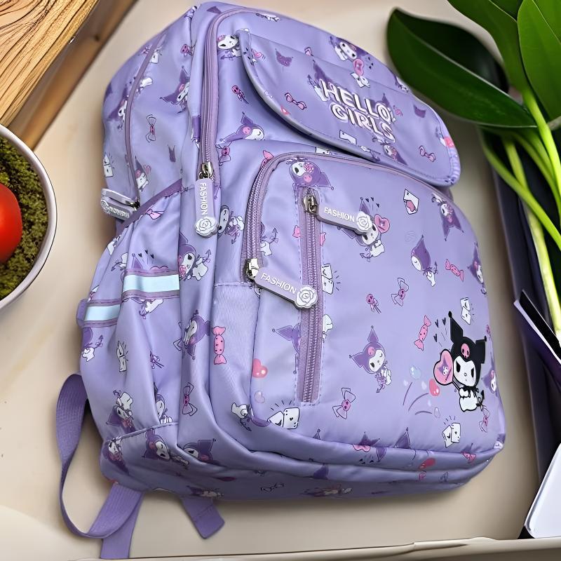 Водостойкий школьный рюкзак Canvas Kuromi & My Melody для учеников 1-3 классов.