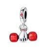 Fashion 925 Silver Football Jersey Badminton Baseball Dumbbell Sports Charm Beads Fit 925 Bracelet DIY Birthday Jewelry
