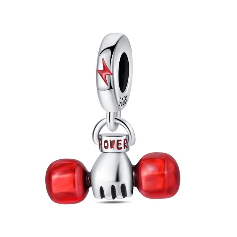 Fashion 925 Silver Football Jersey Badminton Baseball Dumbbell Sports Charm Beads Fit 925 Bracelet DIY Birthday Jewelry