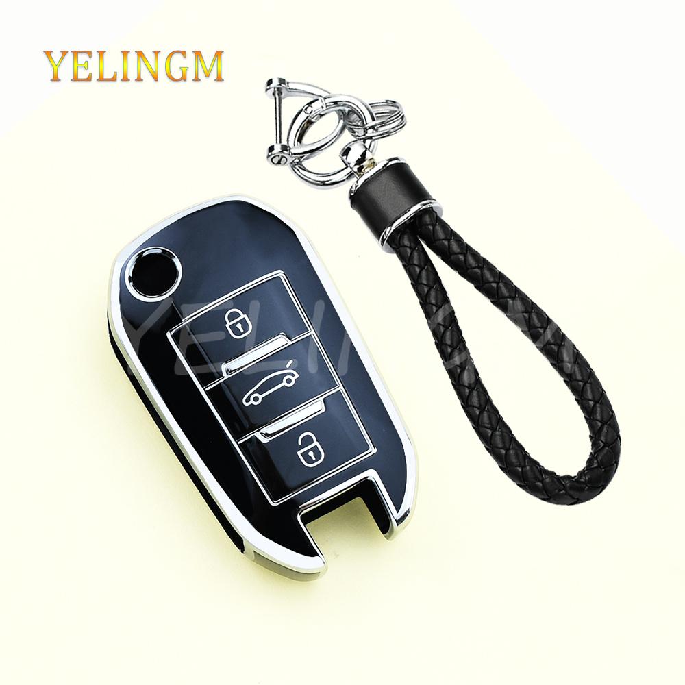 Корпус для бесключевого брелока для Peugeot 208 3008 308 508 408 2008 307 4008 Для Citroen C4 C3 C6 Cactus C8 Новый TPU Чехол-заготовка для складного автомобильного ключа