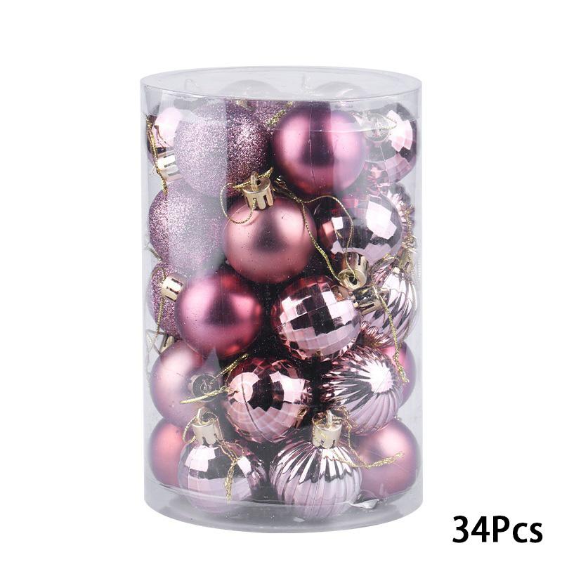 34Pcs Christmas Balls Ornament Hanging Pendants Navidad Noel Party Decor New Year 2024
