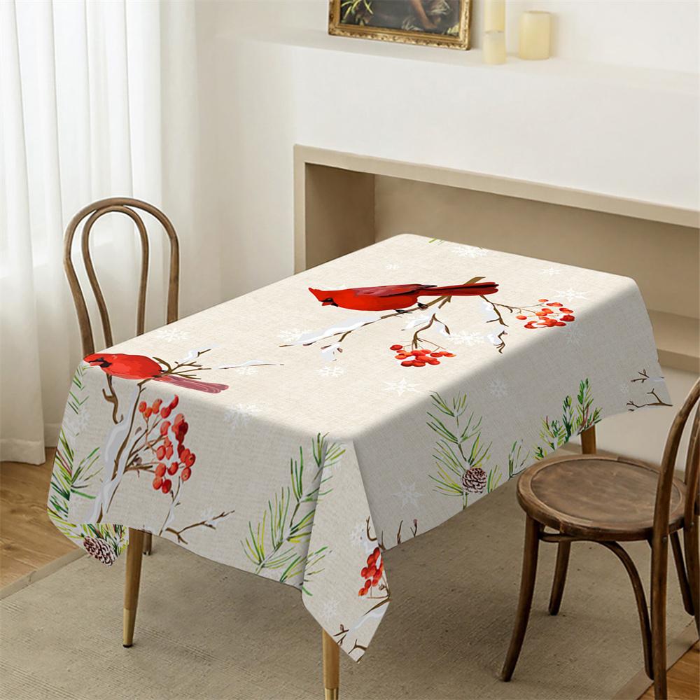 Plaid Christmas tree table cloth Table cloth Snowflake bird Christmas tree Christmas party Table cloth End table tablecloth