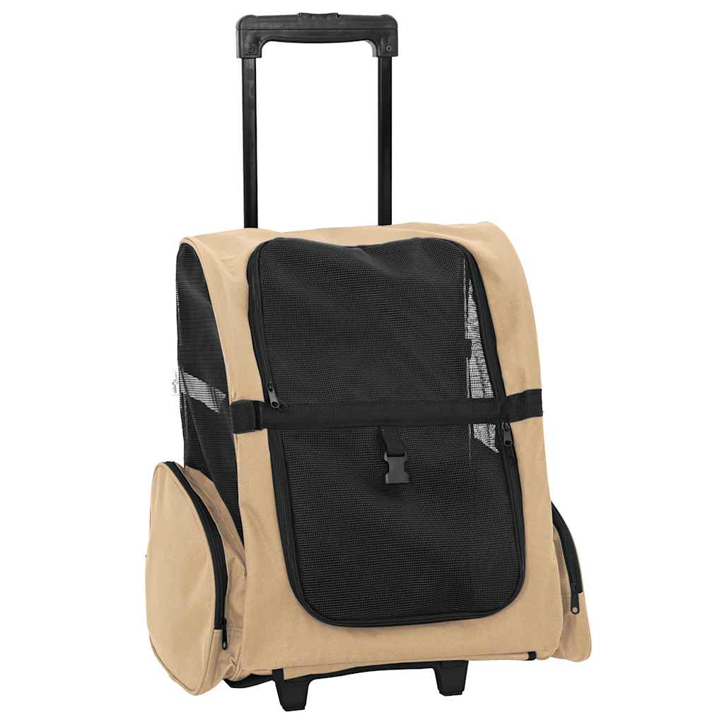 3 in 1 Pet Trolley Beige 48 x 32 x (57 106) cm Oxford Fabric