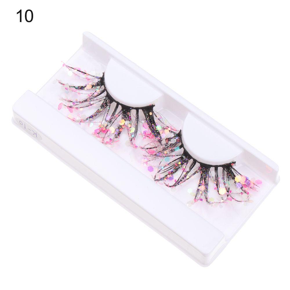 Sequin Glitter Powder Color Luminous Fake Lashes 3D False Eyelashes Nude Makeup Makeup Supplies