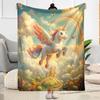 1pc Rainbow Unicorn Garden blanket Soft and Warm for Sofa Office Camping Travel Livingroom Great Gift for Friends and Family Comfortable