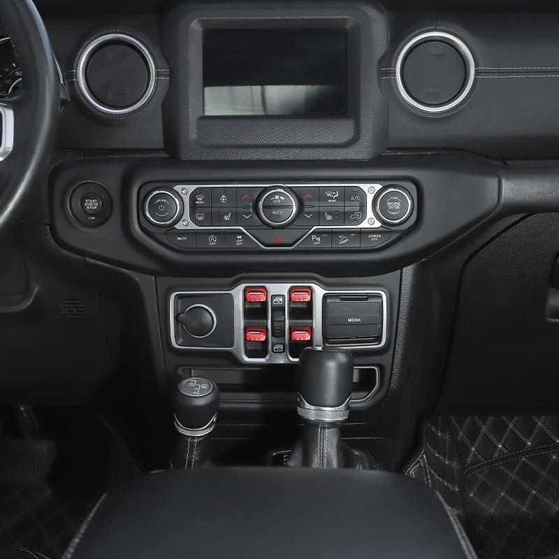 Aluminium Alloy Car Window Button Trim Decorative Stickers For Jeep Wrangler JL For JT Gladiator 2018 Up Interior Accessories