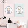 Cute Cartoon Animal Bunny Rabbit Poster Canvas Nursery Print Wall Art Painting Simple Decorative Picture Baby Room Decoration