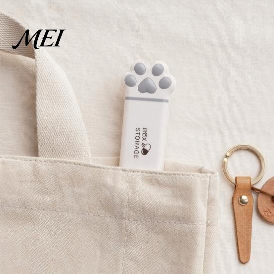 Dustproof Pill Container Portable Box, Cute Cat Paw Design, with Sealed Buckle Lid, Moisture-Proof Moisture-proof Medicine Box 3 Compartment