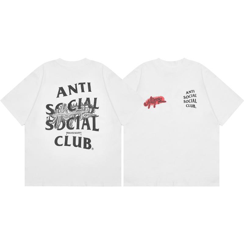Разница Рыночная Валюта ASSC CLUB Хироси Фудзивара Серия Молния Печатная Свободная Повседневная Футболка с Коротким Рукавом для Мужчин и Женщин