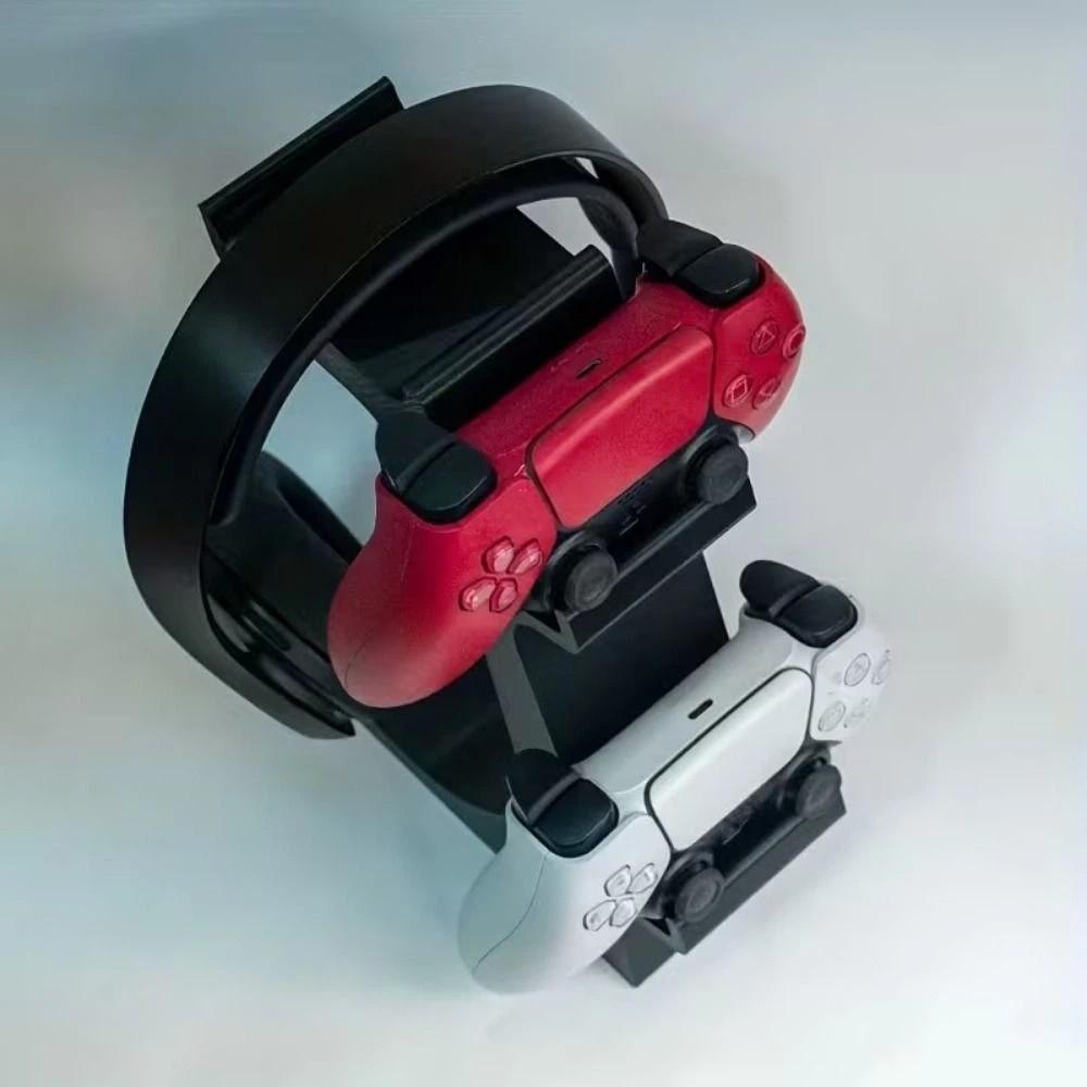3D-печать Стенд-дисплей для геймпада Устойчивый Экономия места Держатель для беспроводного игрового контроллера 2-уровневый с вешалкой для гарнитуры