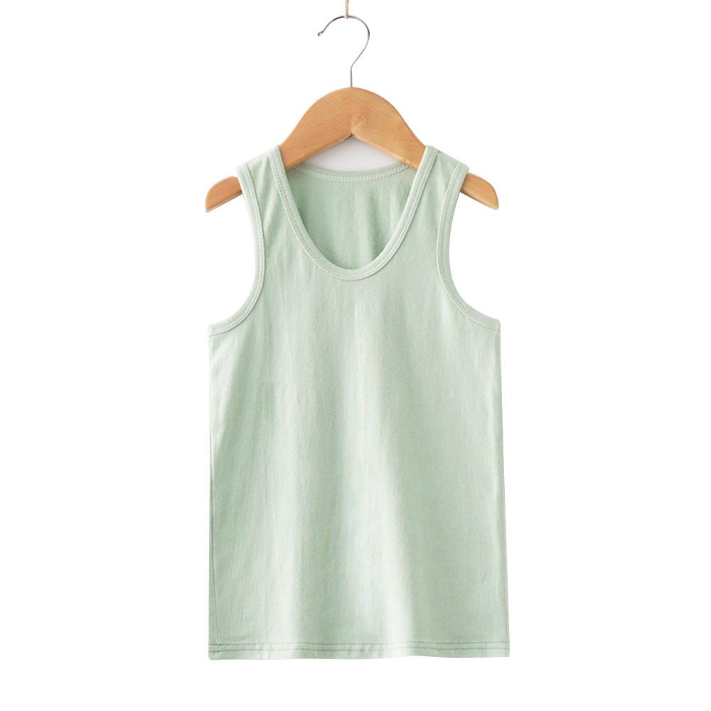 Летняя детская одежда для мальчиков и девочек, жилет с круглым вырезом, однотонная хлопковая удобная футболка, майка
