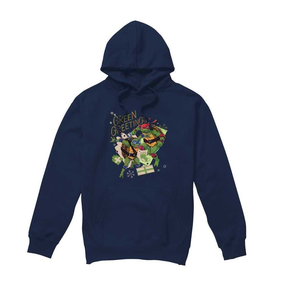 Teenage Mutant Ninja Turtles: Mutant Mayhem Mens Christmas Greetings Leonardo & Raphael Hoodie