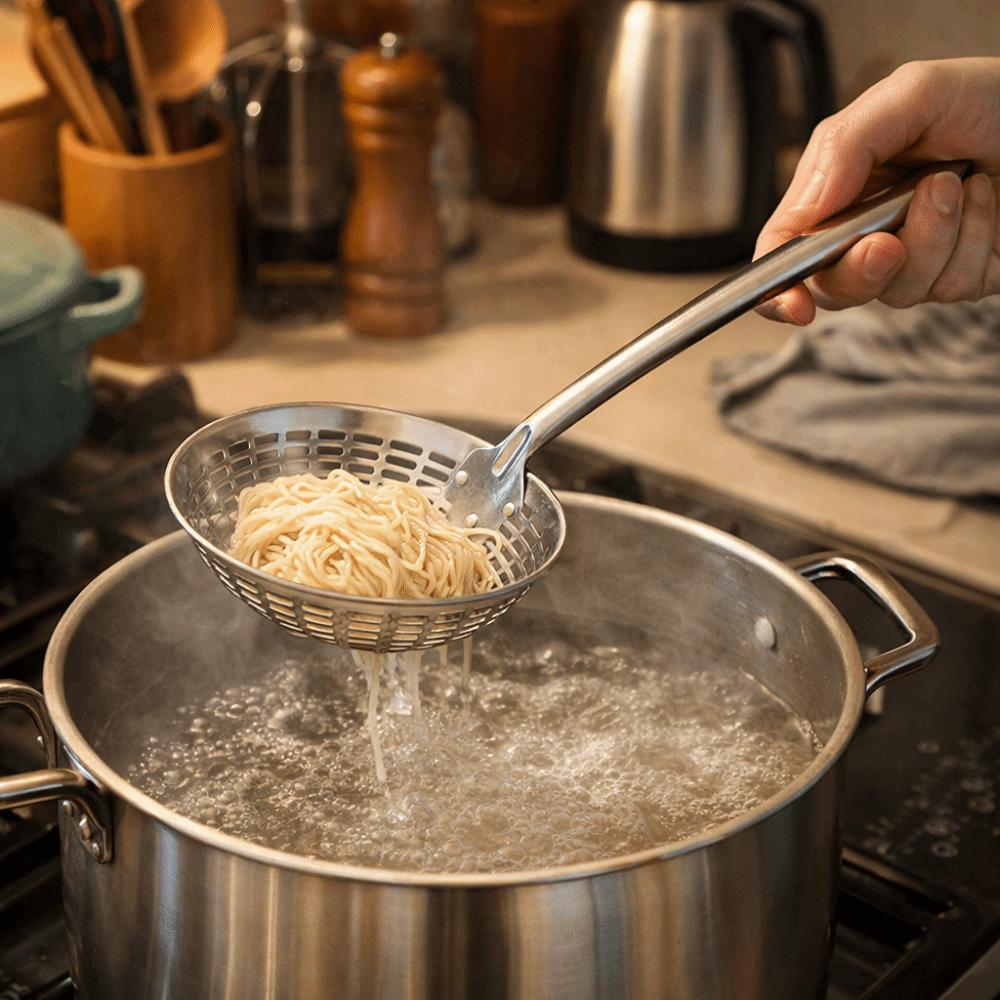 Anti-scald Long Handle Skimmer Heavy Duty Kitchen Strainer Food Straining Spoon Kitchen Tool