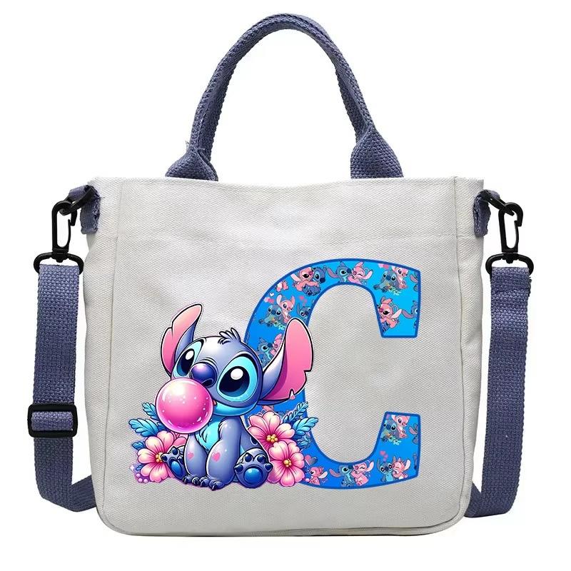 26 Letter Printed Student Canvas Bag Shoulder Bag Multi-Function Large Capacity Messenger Bag