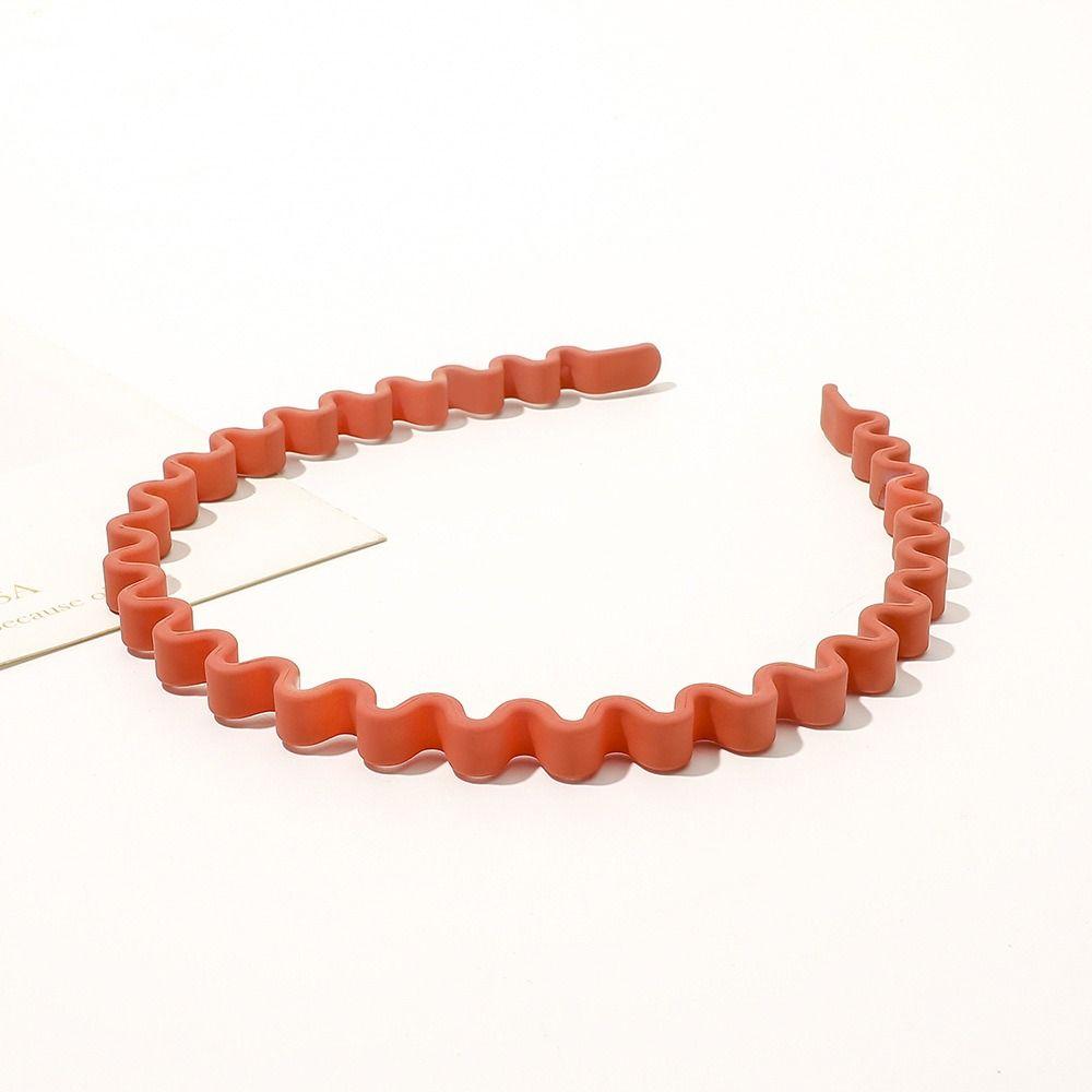 Solid Color Teeth Wave Hair Hoop Headdress Non-slip Hairband Teeth Matte Hair Hoop Outdoor
