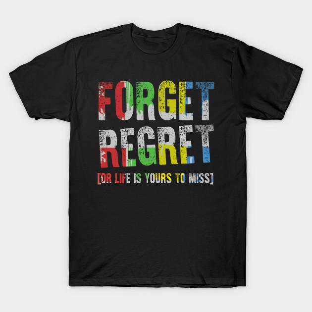 Asian Size Men Print T-shirt Forget Regret No-Cut Heat Transfer Print Cotton Tshirt