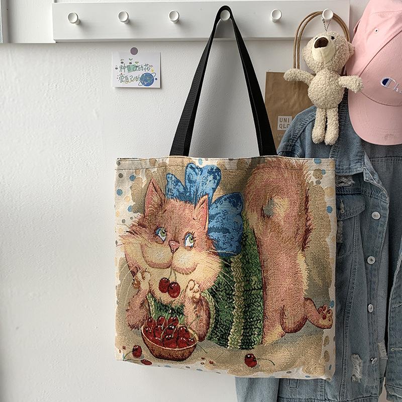 Bohemian Style Printed Bag Large Capacity Portable Mommy Bag Canvas Tote Bag Shoulder Bag