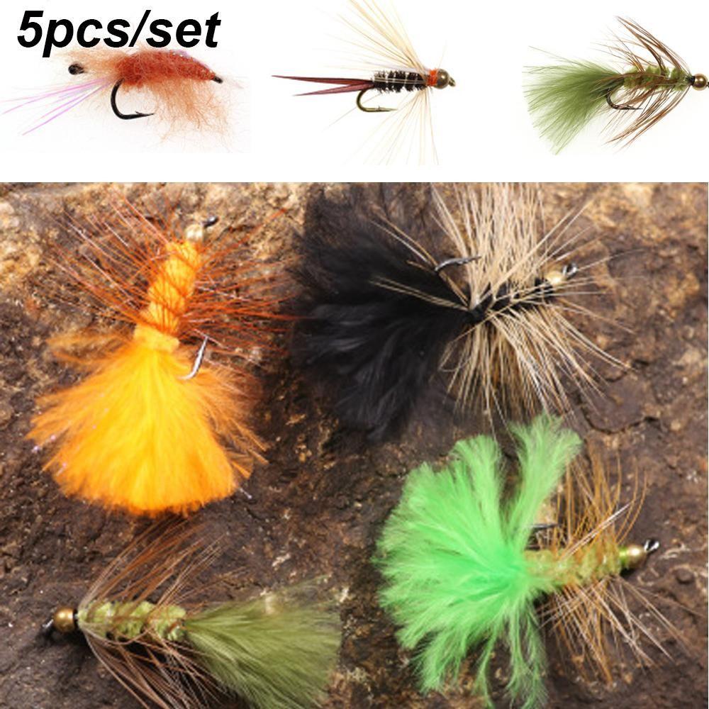 5PCS New Swimbaits Treble Hooks Insect Crank Flies Lure Bionic Bait Shrimp Fly Trout Fishing Lures