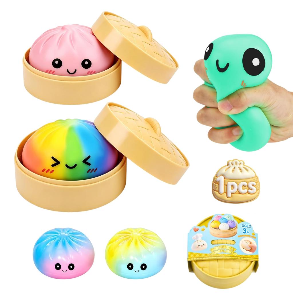 Squish-soft Dumpling Interactive Toy, Cute Design, Multicolor Random, Anti-Stress Effect, 11 cm, Kids Gift