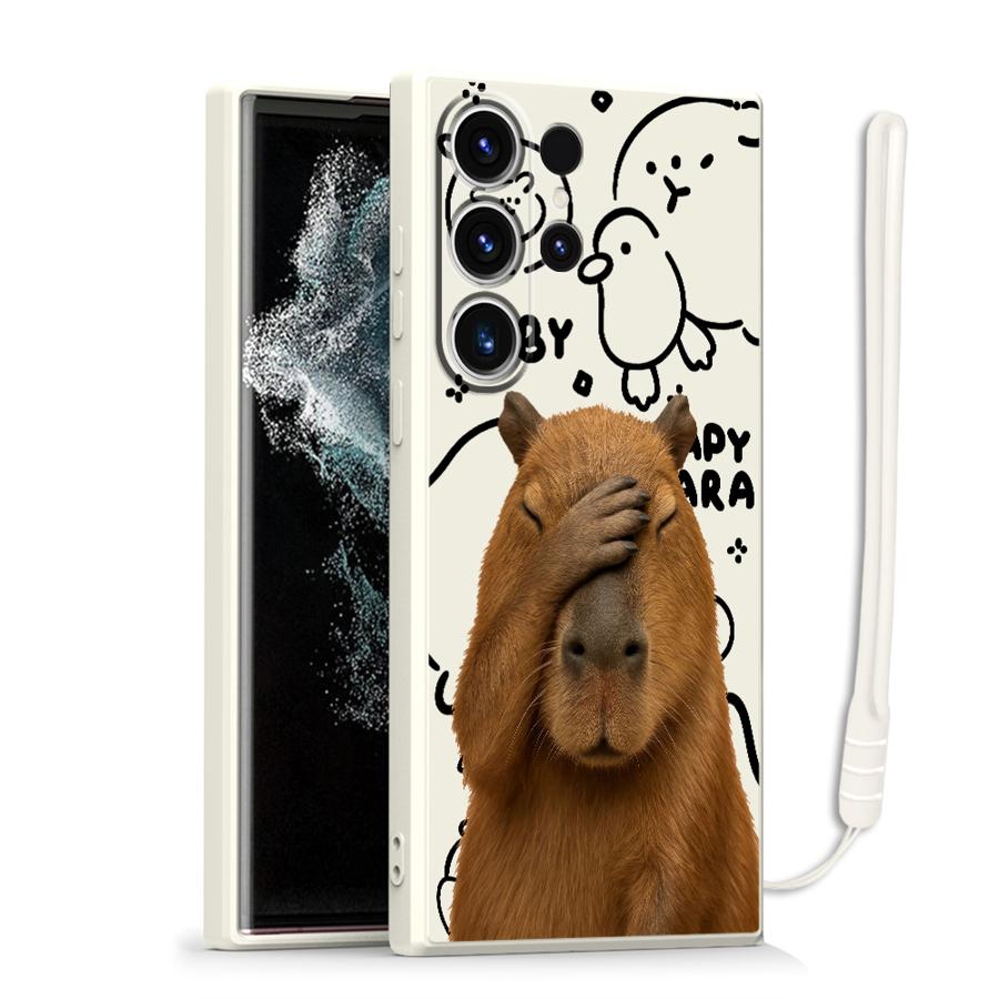 Капибара Не Хочет Смотреть Чехол для Телефона для Samsung Galaxy S26 S22 S24 Ultra Note 20 10 Ultra S23 S21 Plus S25 Edge S20 FE