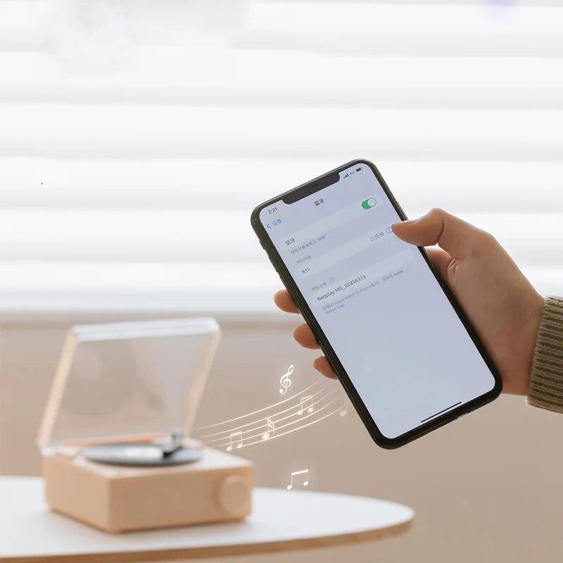 Новый ретро виниловый беспроводной Bluetooth динамик будильник небольшой проигрыватель портативный высококачественный аудио домашний умный стерео