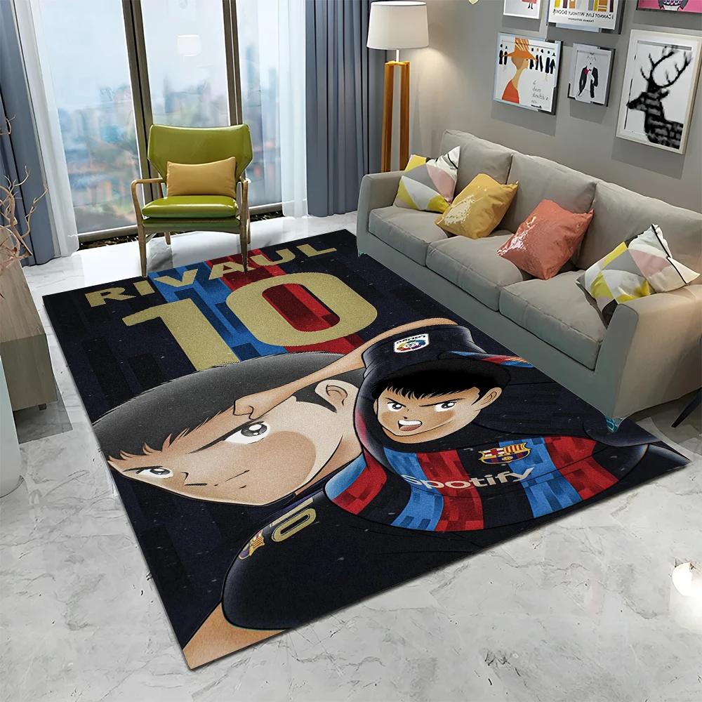 Anime Captain Tsubasa Soccer Cartoon Carpet Rug for Home Living Room Bedroom Sofa Doormat Decor,kids Area Rug Non-slip Floor Mat