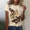 Женская футболка с графическим принтом бабочки, летние повседневные топы с короткими рукавами, уличная модная футболка с круглым вырезом, женская одежда большого размера
