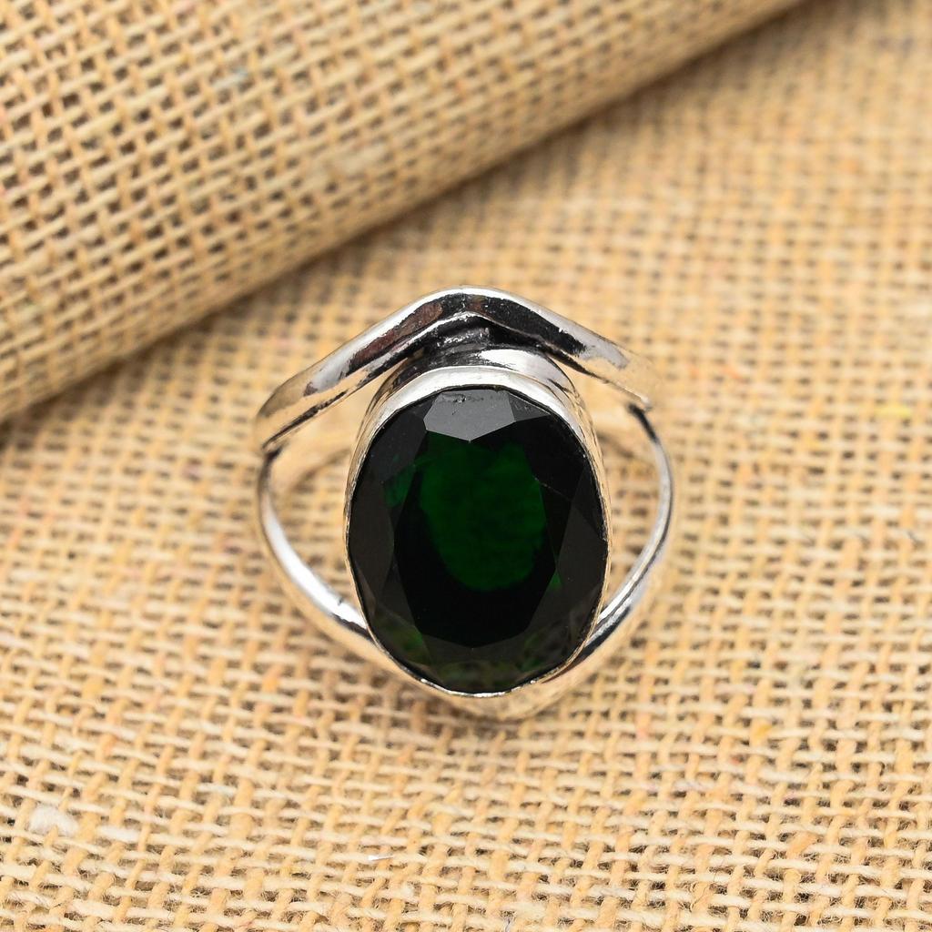 Ювелирные изделия ручной работы из хром-диопсида, кольцо из стерлингового серебра 925 пробы для нее
