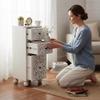 Hand-Carved Wooden Nightstand | White Side Table with Desk Drawers | Wooden Storage Cabinet | White Bedside Table Dressers Storage Table Art