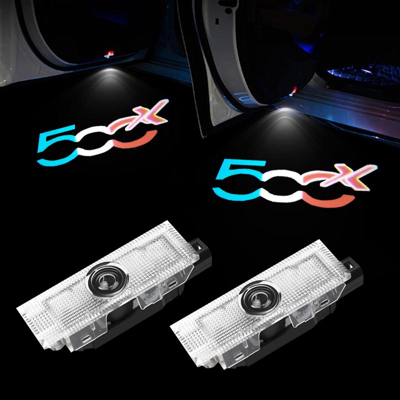 Для FIAT автомобильный дверной светильник, светодиодный светильник для лужи 500X, светильник с логотипом для FIAT 500X 500L 500 Abarth PUNTO Tipo FIAT, приветственный свет