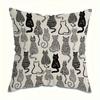 Cute Cat Zipper Pillow Covers Easy Clean Design Cozy Bedroom Decor Pillow Insert Not Included