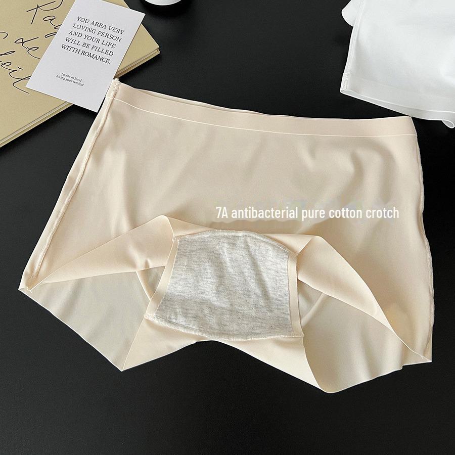 Ice Silk Seamless Anti-Exposure Underwear: Antibacterial, Anti-Embarrassment Leggings for Summer 2024